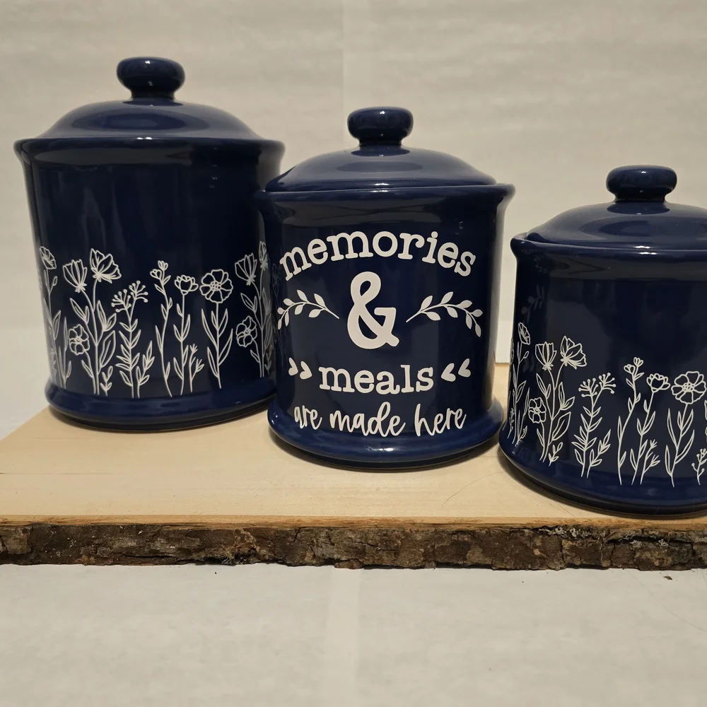 Navy Ceramic Canister Set - 